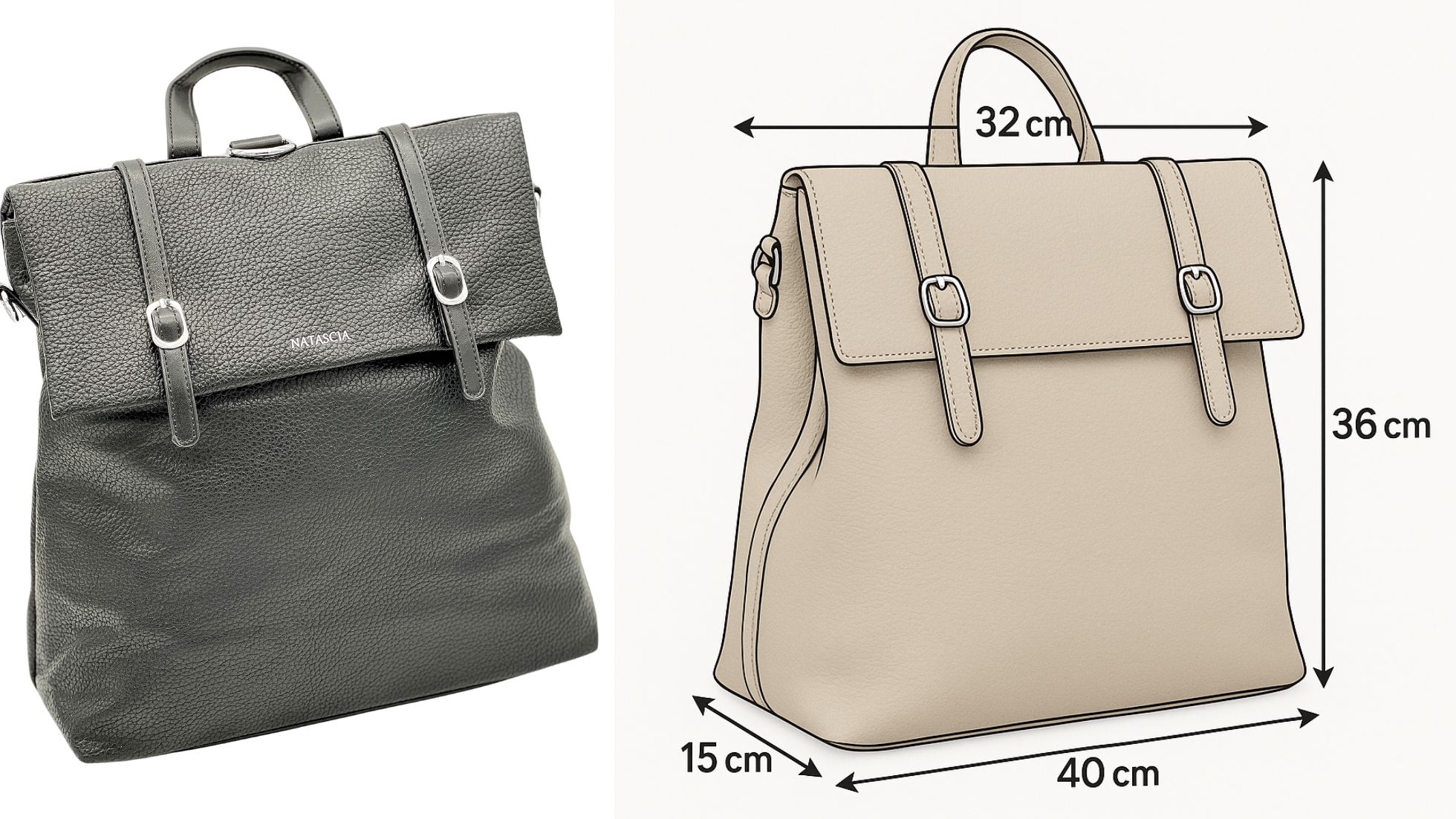 rucsac dama negru elegant din piele ecologica